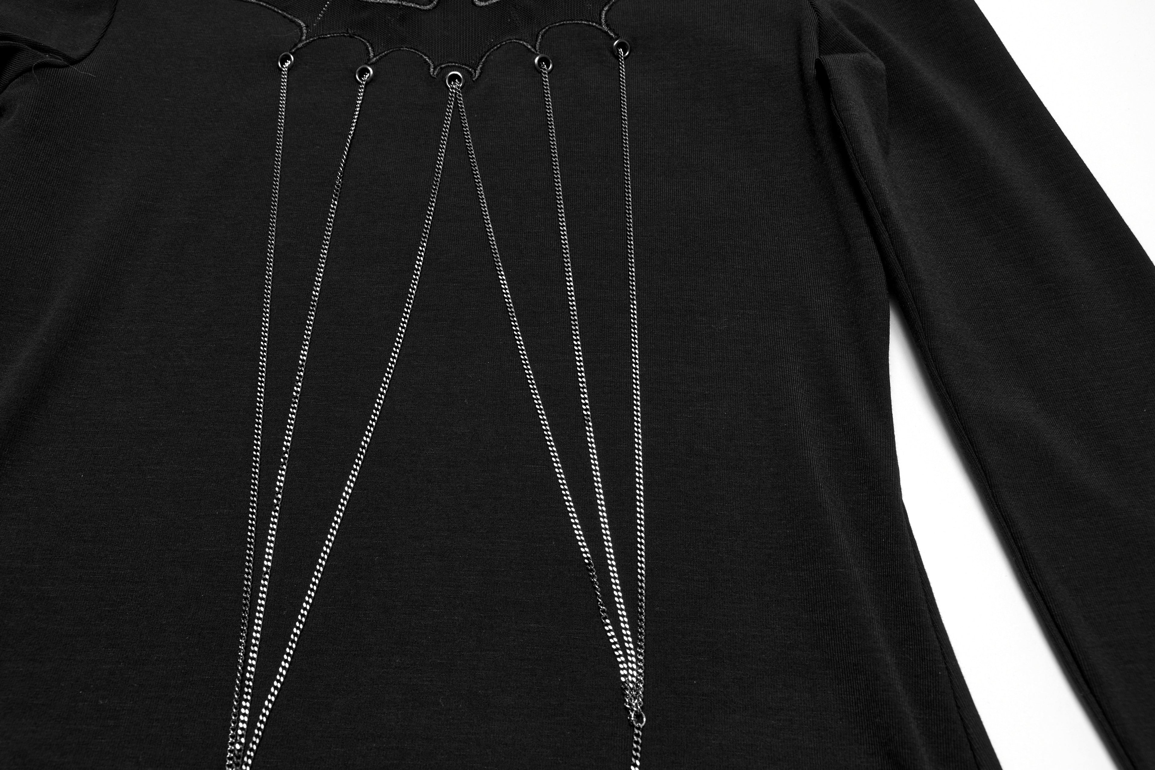 Punk Rave Morrigan Bat Chain Goth Top In Black - DevilGothic DevilGothic