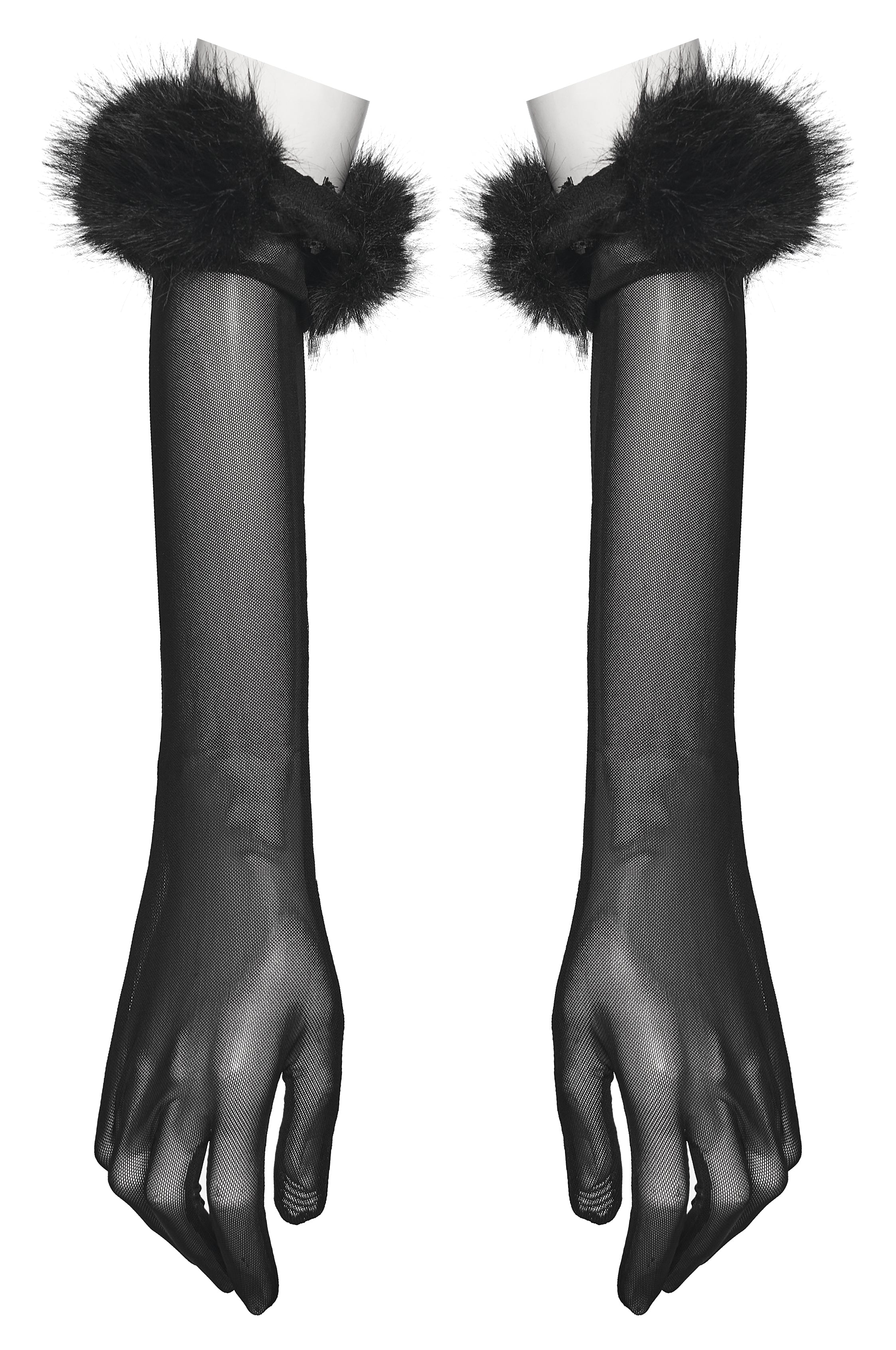 Punk Rave Fluffy Goth Gloves - DevilGothic DevilGothic