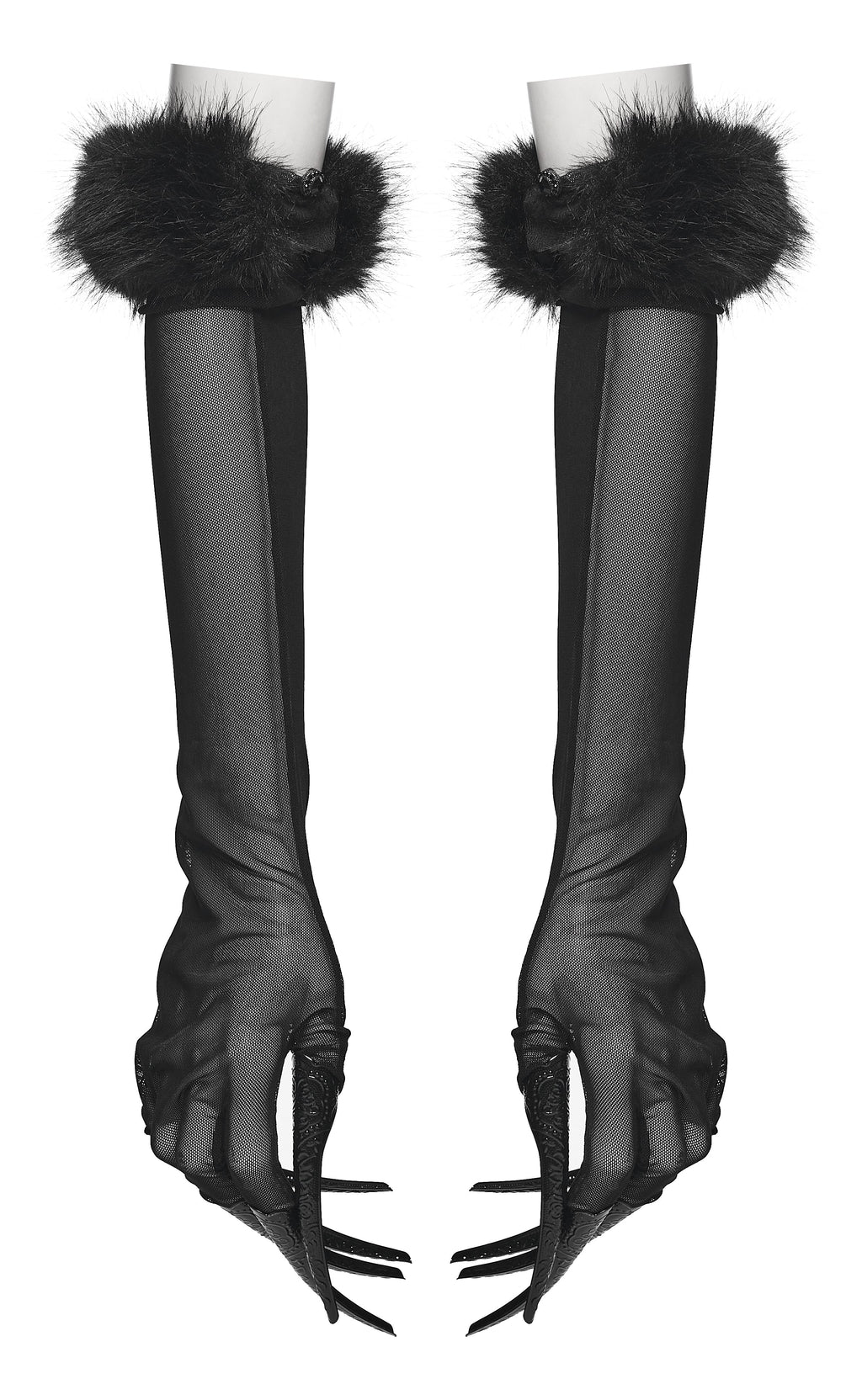 Punk Rave Fluffy Goth Gloves - DevilGothic DevilGothic
