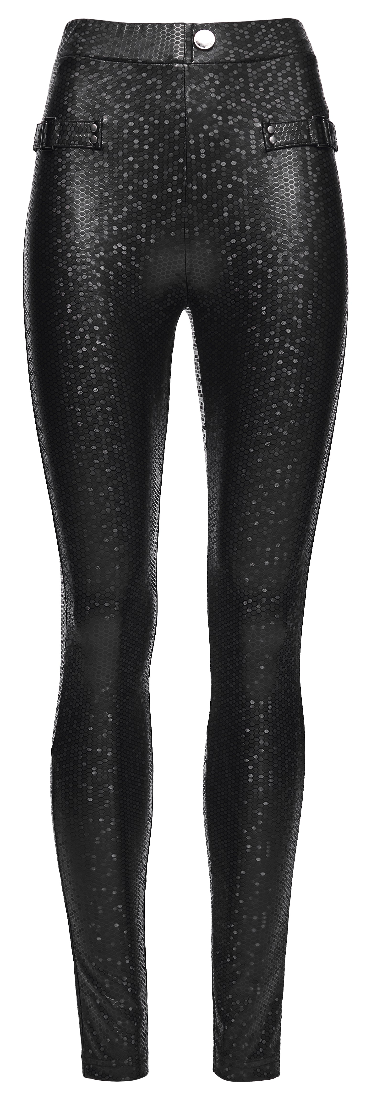 Punk Rave Ravenna Leggings - Black Prism Finish - DevilGothic DevilGothic