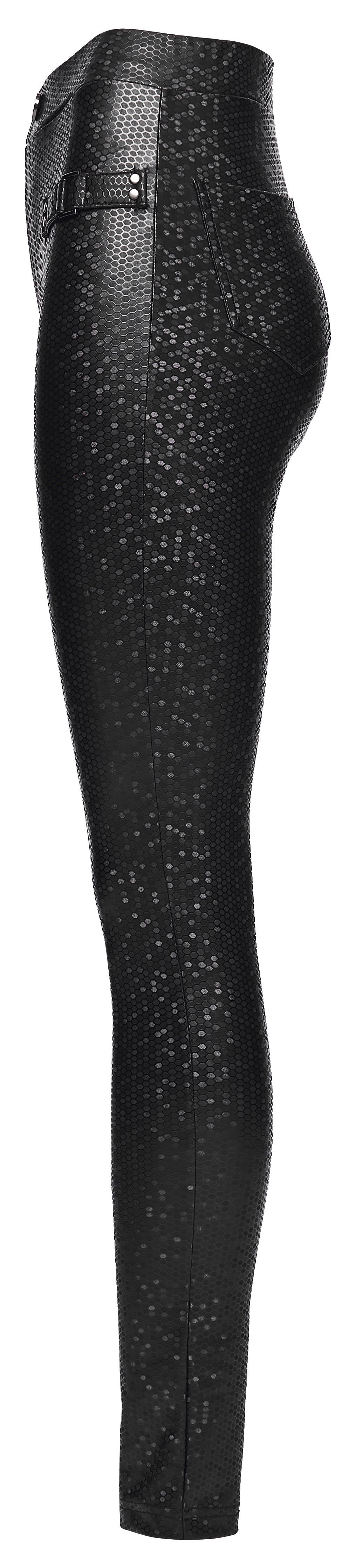 Punk Rave Ravenna Leggings - Black Prism Finish - DevilGothic DevilGothic