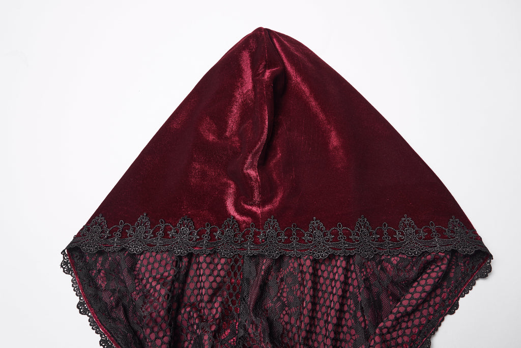 Punk Rave Seraphiel Gothic Velvet Cloak – Blood Red - DevilGothic DevilGothic