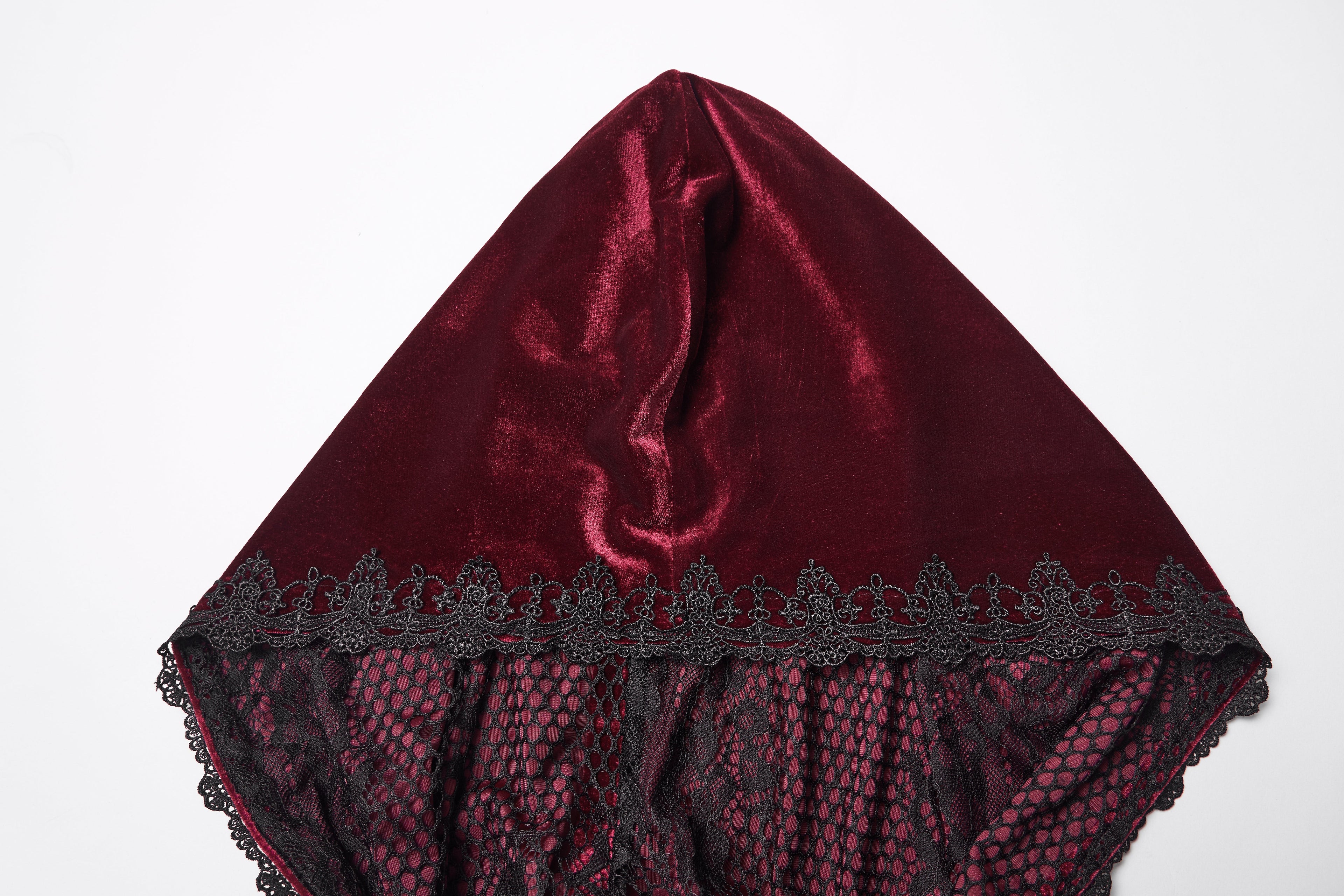 Punk Rave Seraphiel Gothic Velvet Cloak – Blood Red - DevilGothic DevilGothic