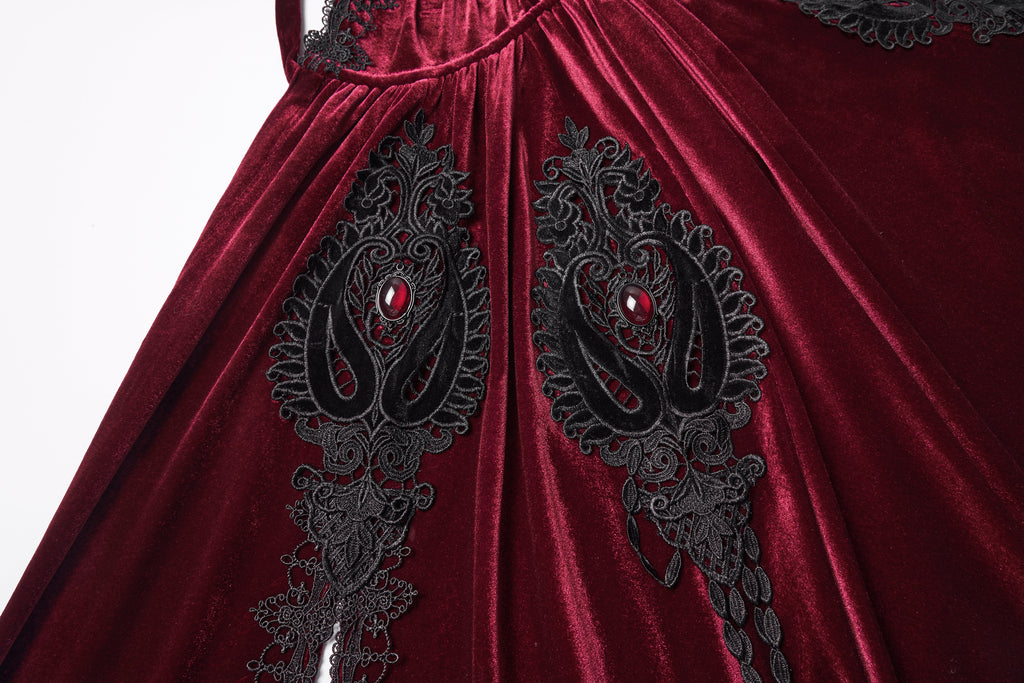 Punk Rave Seraphiel Gothic Velvet Cloak – Blood Red - DevilGothic DevilGothic
