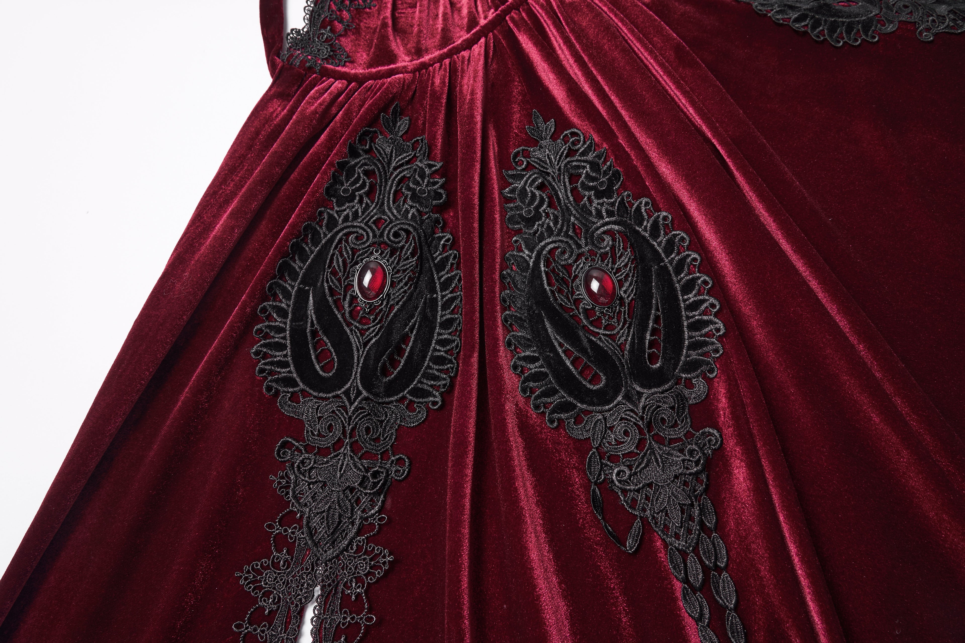 Punk Rave Seraphiel Gothic Velvet Cloak – Blood Red - DevilGothic DevilGothic