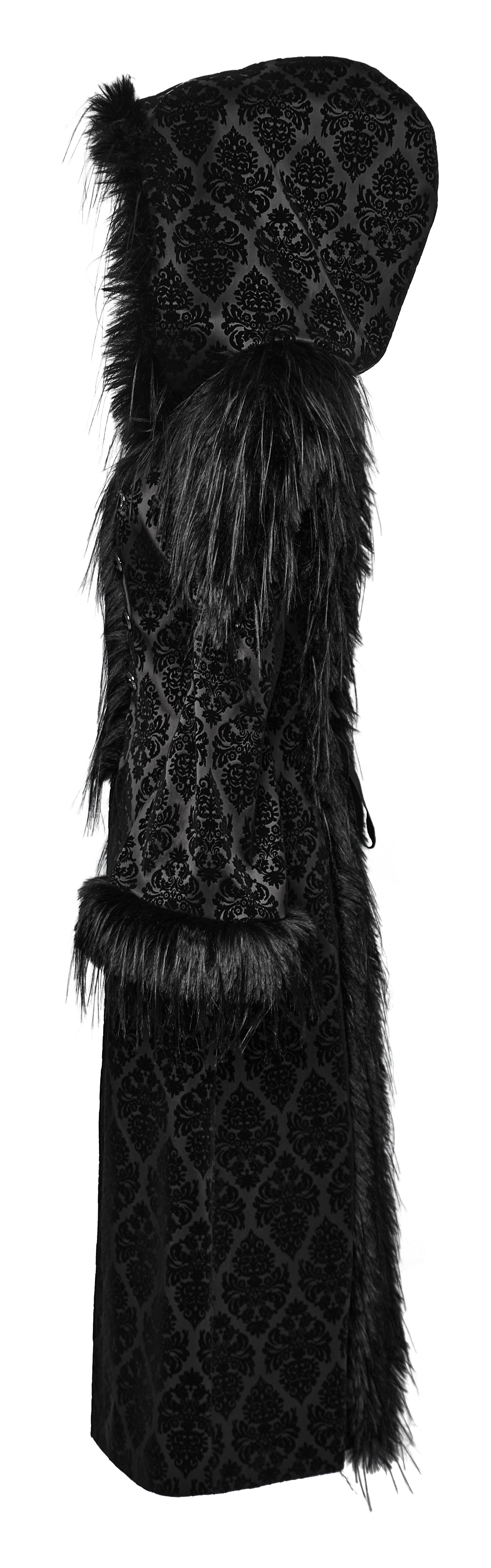 Punk Rave Morrigan Goth Gorgeous Jacquard Coat - Black - DevilGothic DevilGothic