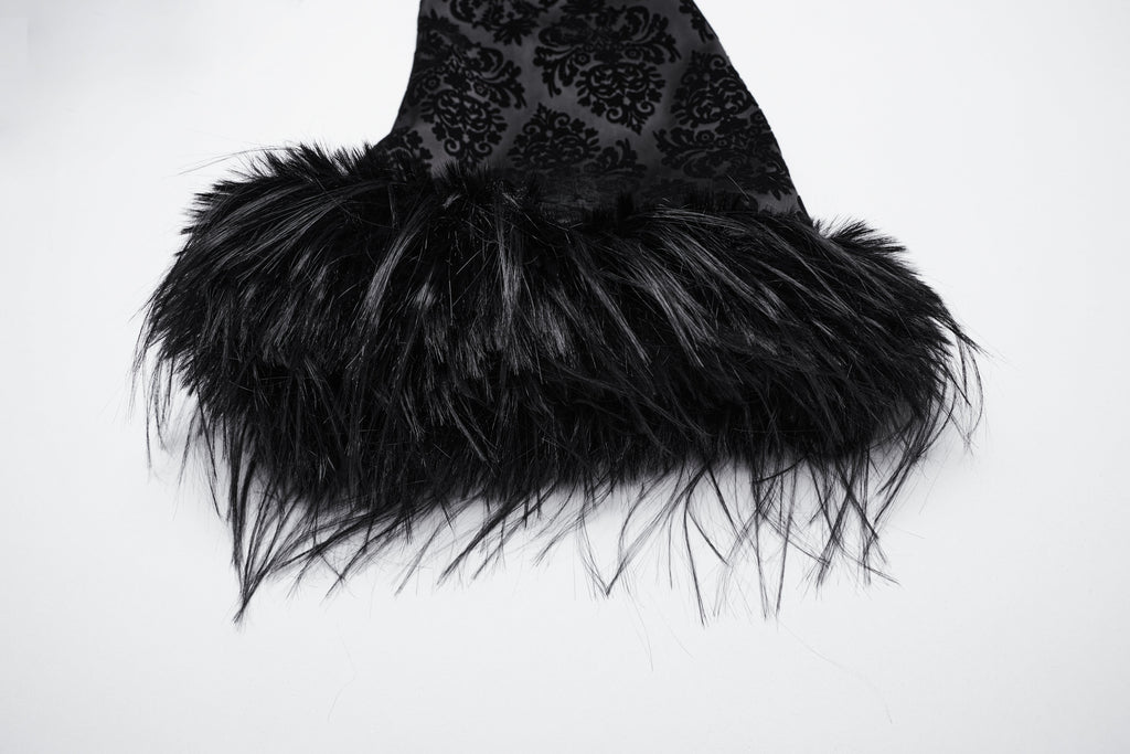 Punk Rave Morrigan Goth Gorgeous Jacquard Coat - Black - DevilGothic DevilGothic