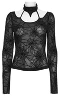 Punk Rave Lilith Gothic Spider Web T-Shirt - DevilGothic DevilGothic