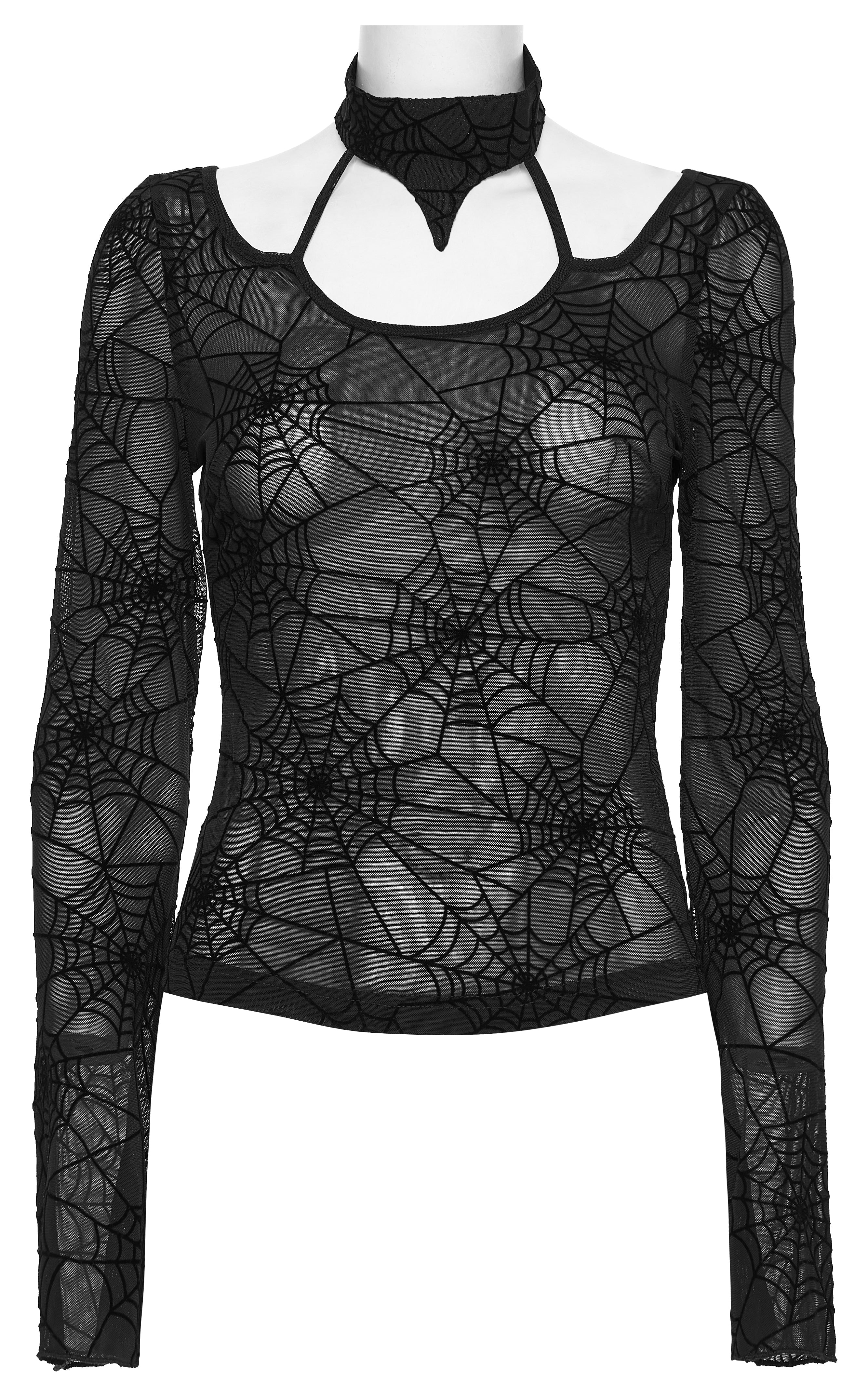Punk Rave Lilith Gothic Spider Web T-Shirt - DevilGothic DevilGothic