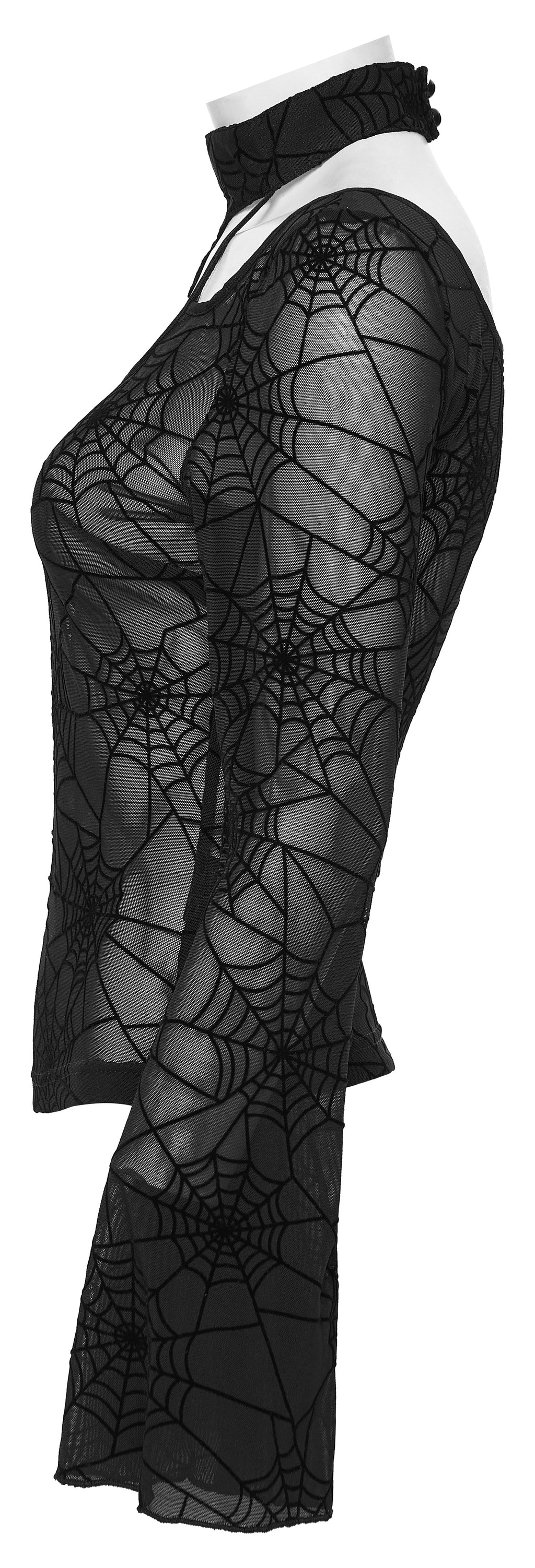 Punk Rave Lilith Gothic Spider Web T-Shirt - DevilGothic DevilGothic