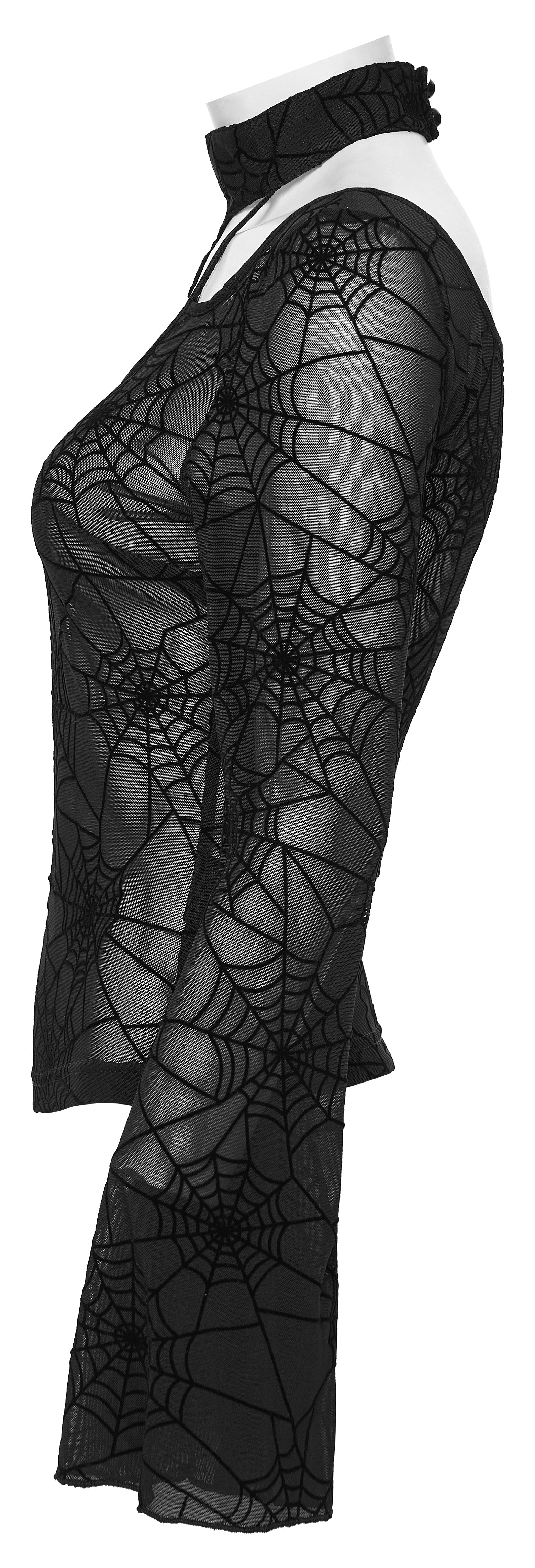 Punk Rave Lilith Gothic Spider Web T-Shirt - DevilGothic DevilGothic
