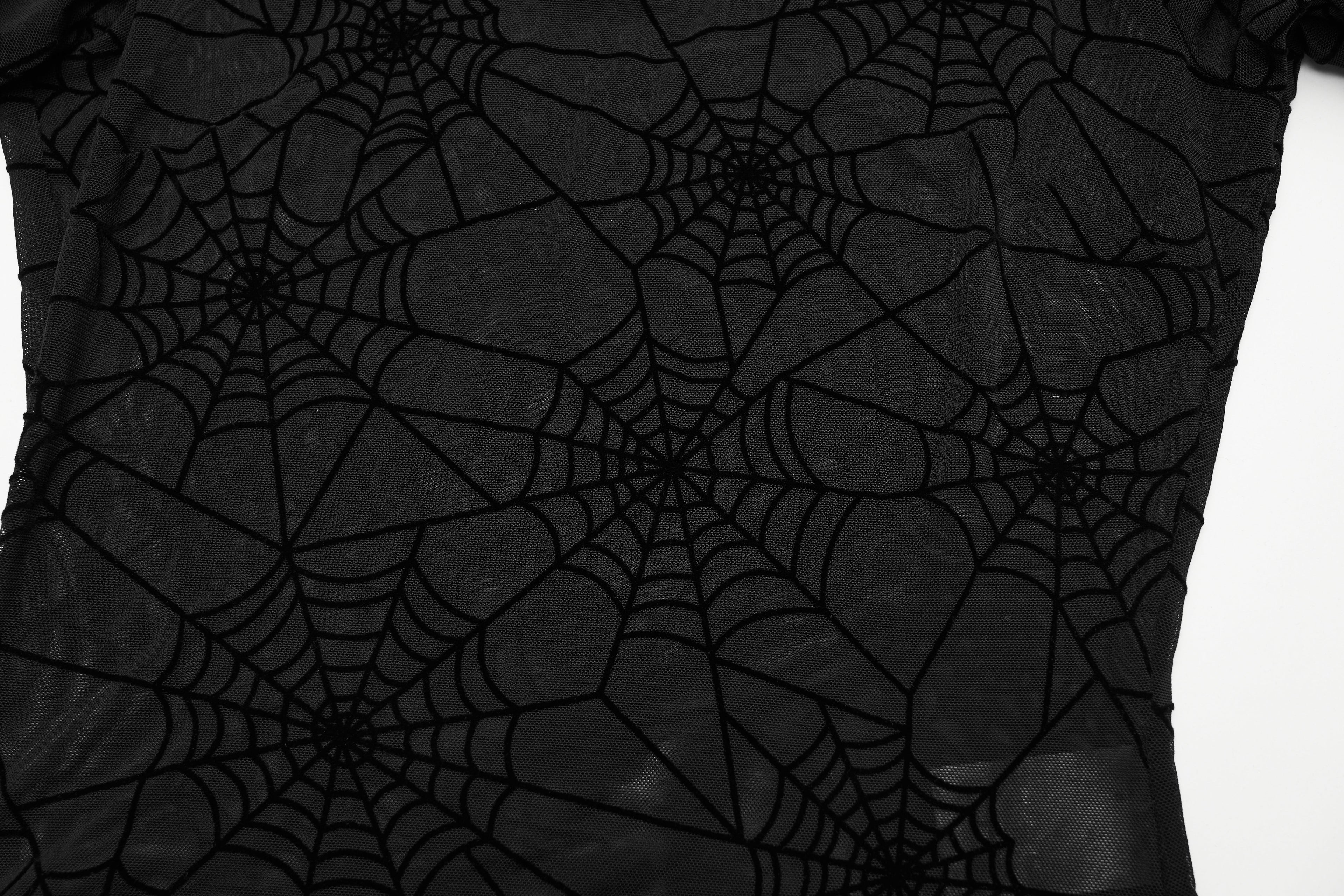 Punk Rave Lilith Gothic Spider Web T-Shirt - DevilGothic DevilGothic