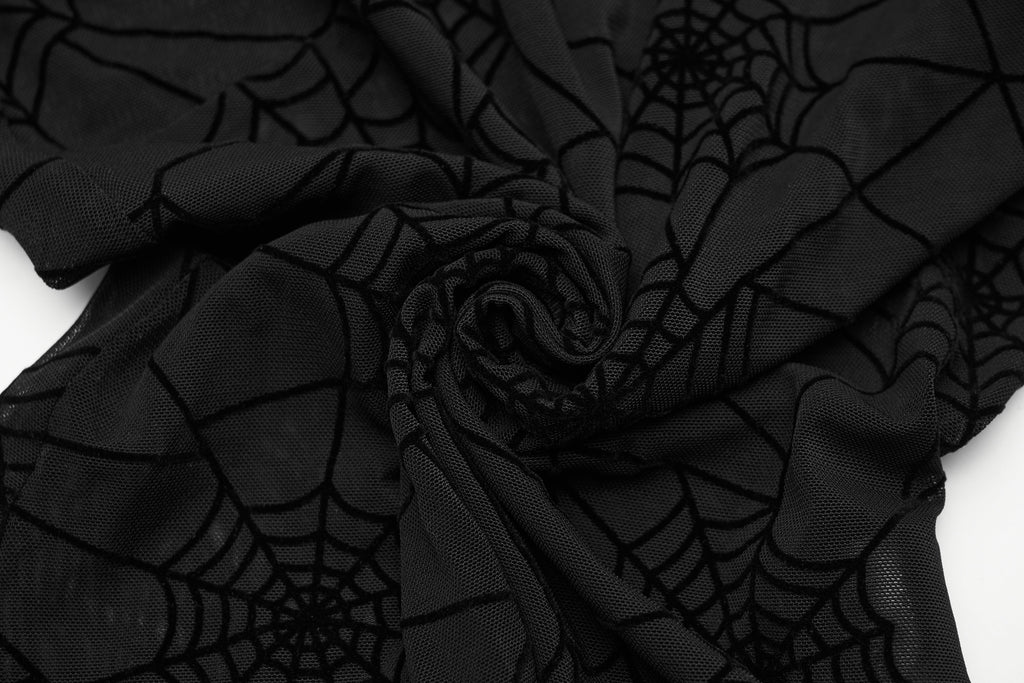 Punk Rave Lilith Gothic Spider Web T-Shirt - DevilGothic DevilGothic