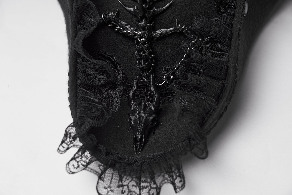 Punk Rave Goth Imprisoned Beast Bone Pirate Hat - DevilGothic DevilGothic