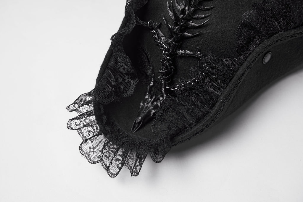 Punk Rave Goth Imprisoned Beast Bone Pirate Hat - DevilGothic DevilGothic