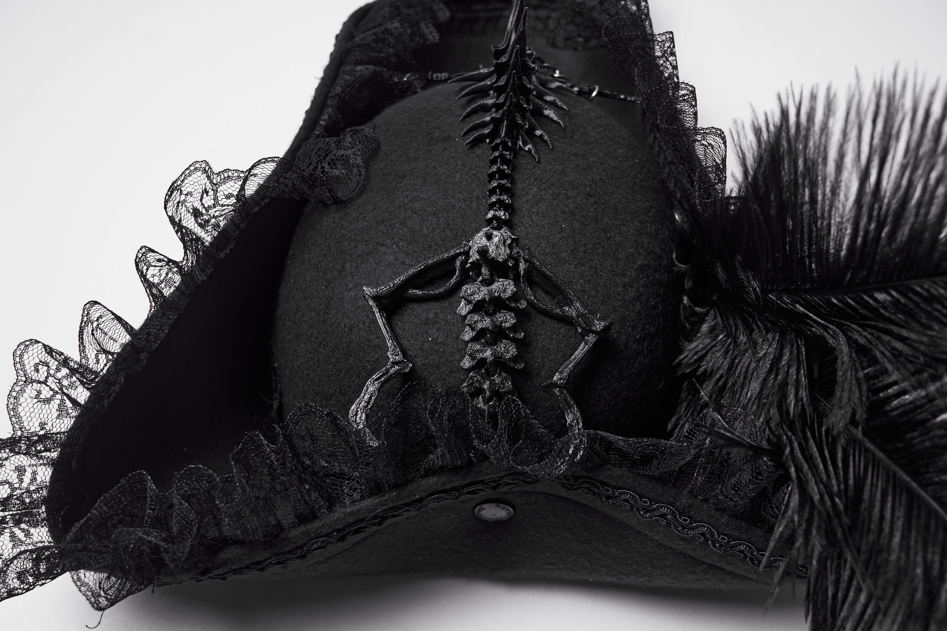 Punk Rave Goth Imprisoned Beast Bone Pirate Hat - DevilGothic DevilGothic