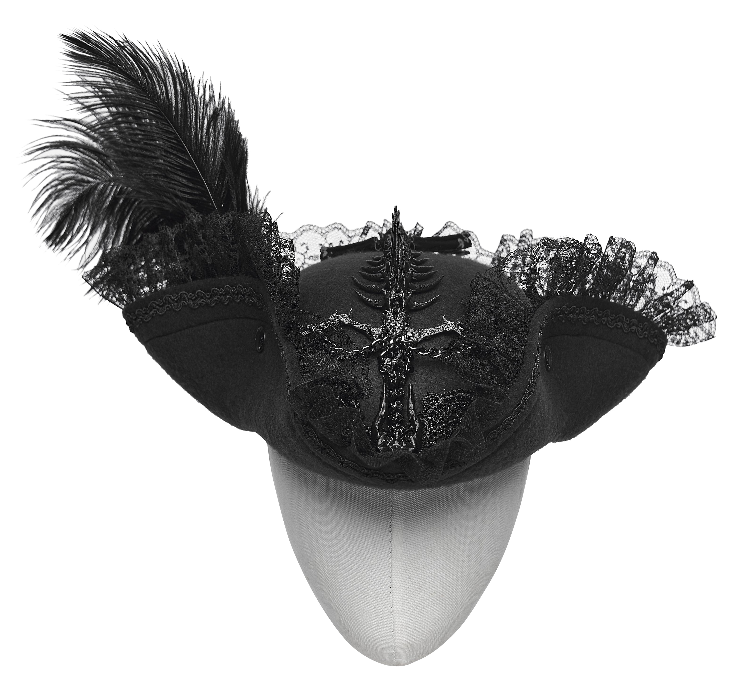 Punk Rave Goth Imprisoned Beast Bone Pirate Hat - DevilGothic DevilGothic