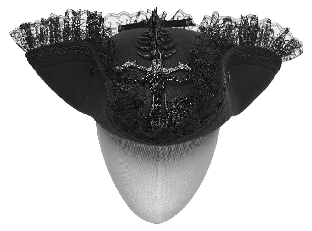 Punk Rave Goth Imprisoned Beast Bone Pirate Hat - DevilGothic DevilGothic