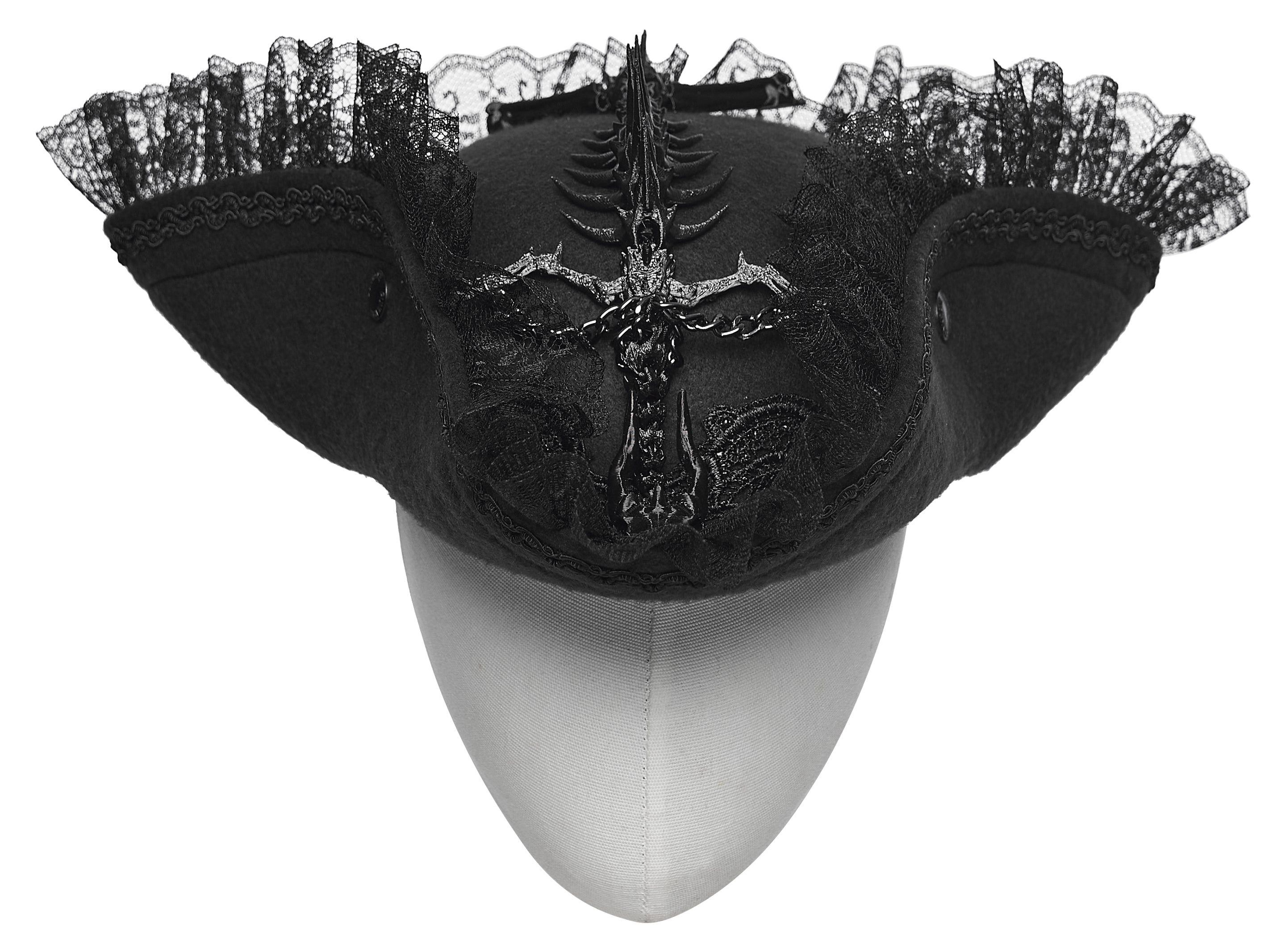 Punk Rave Goth Imprisoned Beast Bone Pirate Hat - DevilGothic DevilGothic