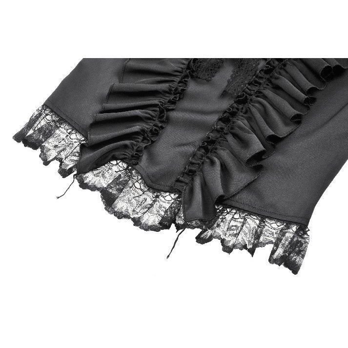 Dark in Love Seraphina Ruched Puff Sleeve Corset Top in Black - DevilGothic DevilGothic