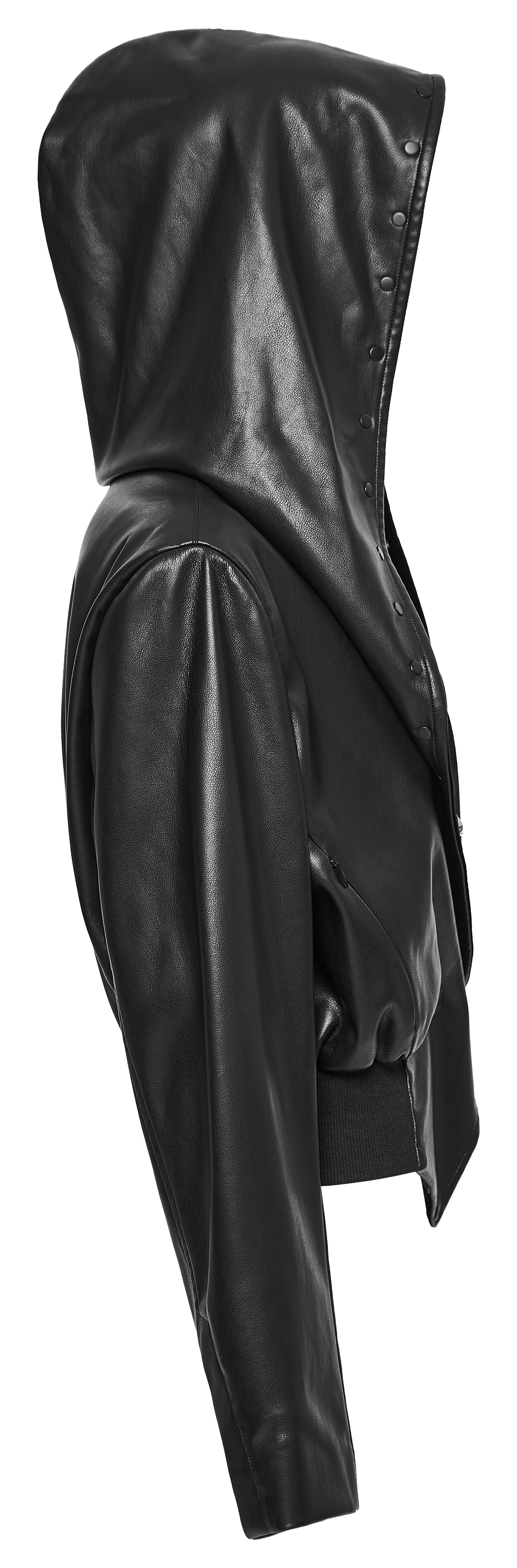 Punk Rave Nyx Hooded Faux Leather Jacket - DevilGothic DevilGothic