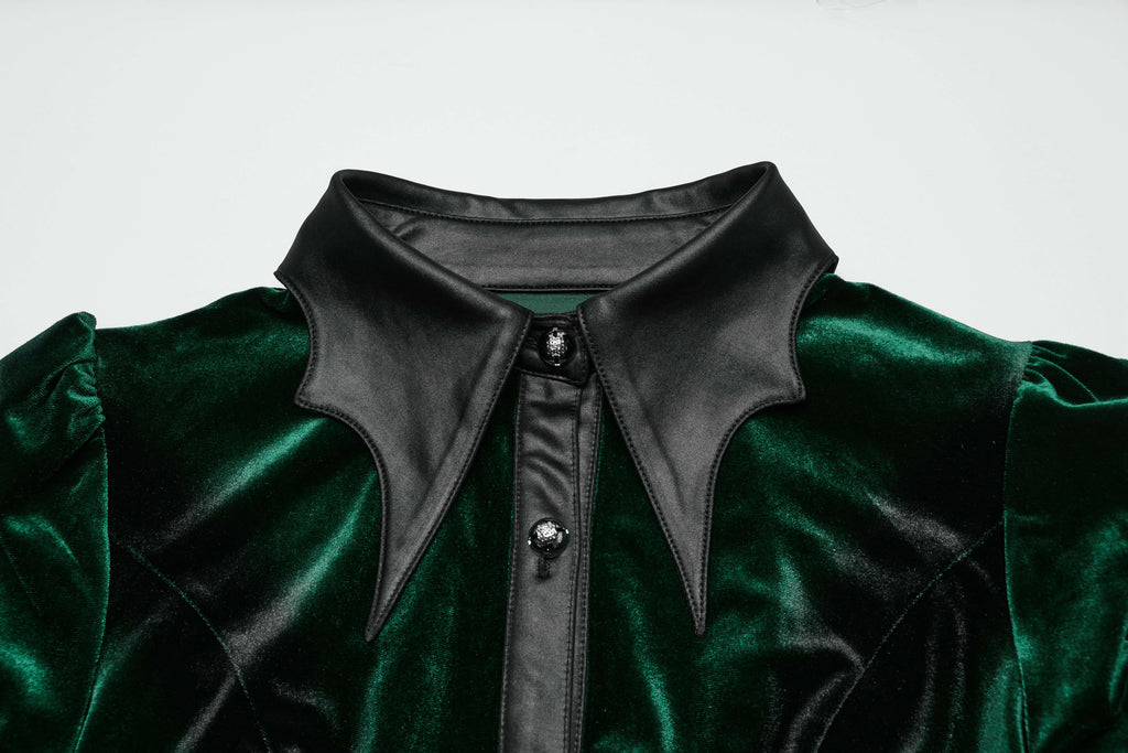 Punk Rave Fawn Gradient Printed Shirt in Green - DevilGothic DevilGothic