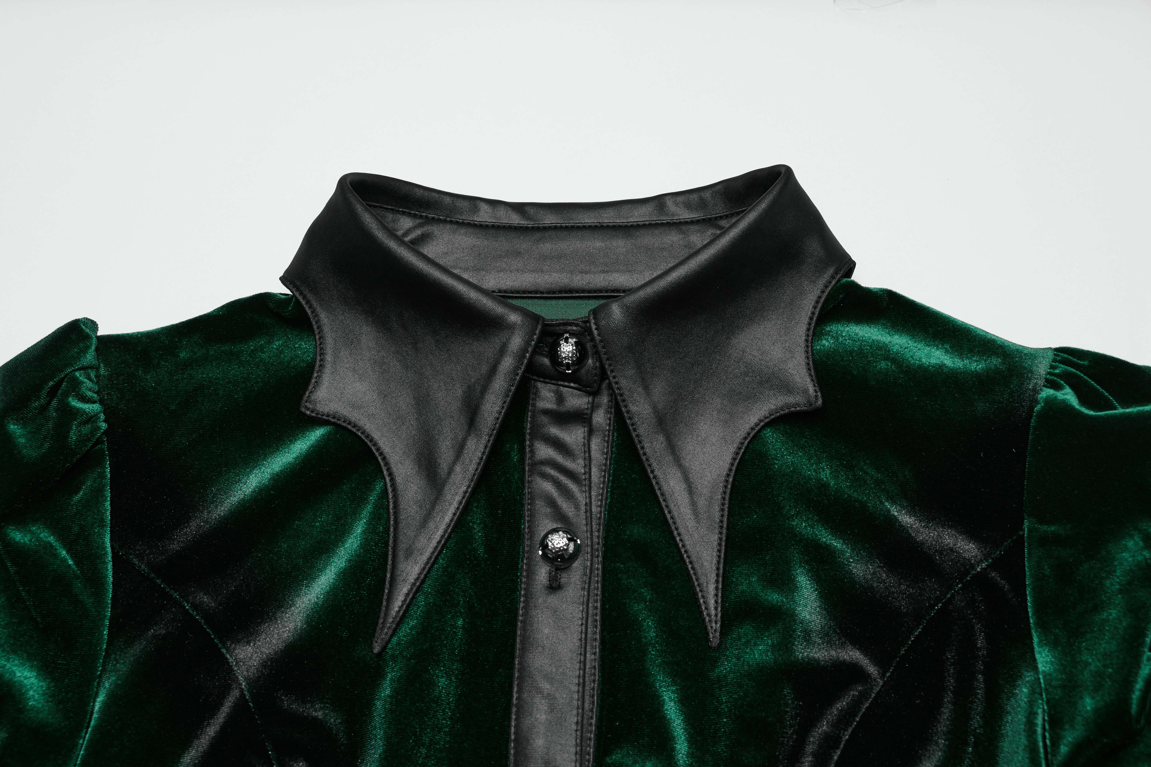 Punk Rave Fawn Gradient Printed Shirt in Green - DevilGothic DevilGothic