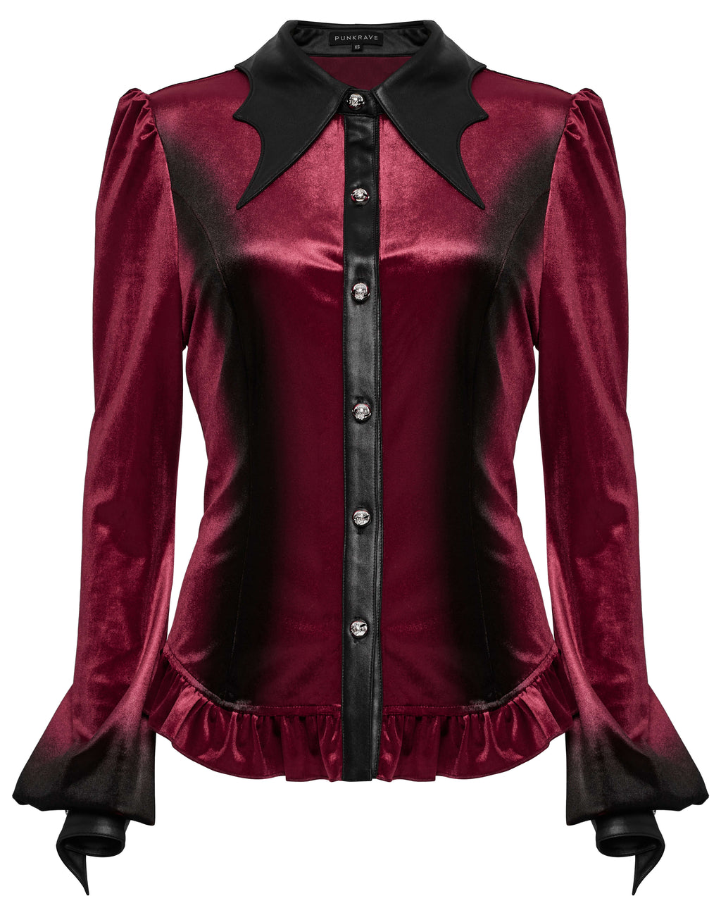 Punk Rave Fawn Gradient Printed Shirt in Red - DevilGothic DevilGothic