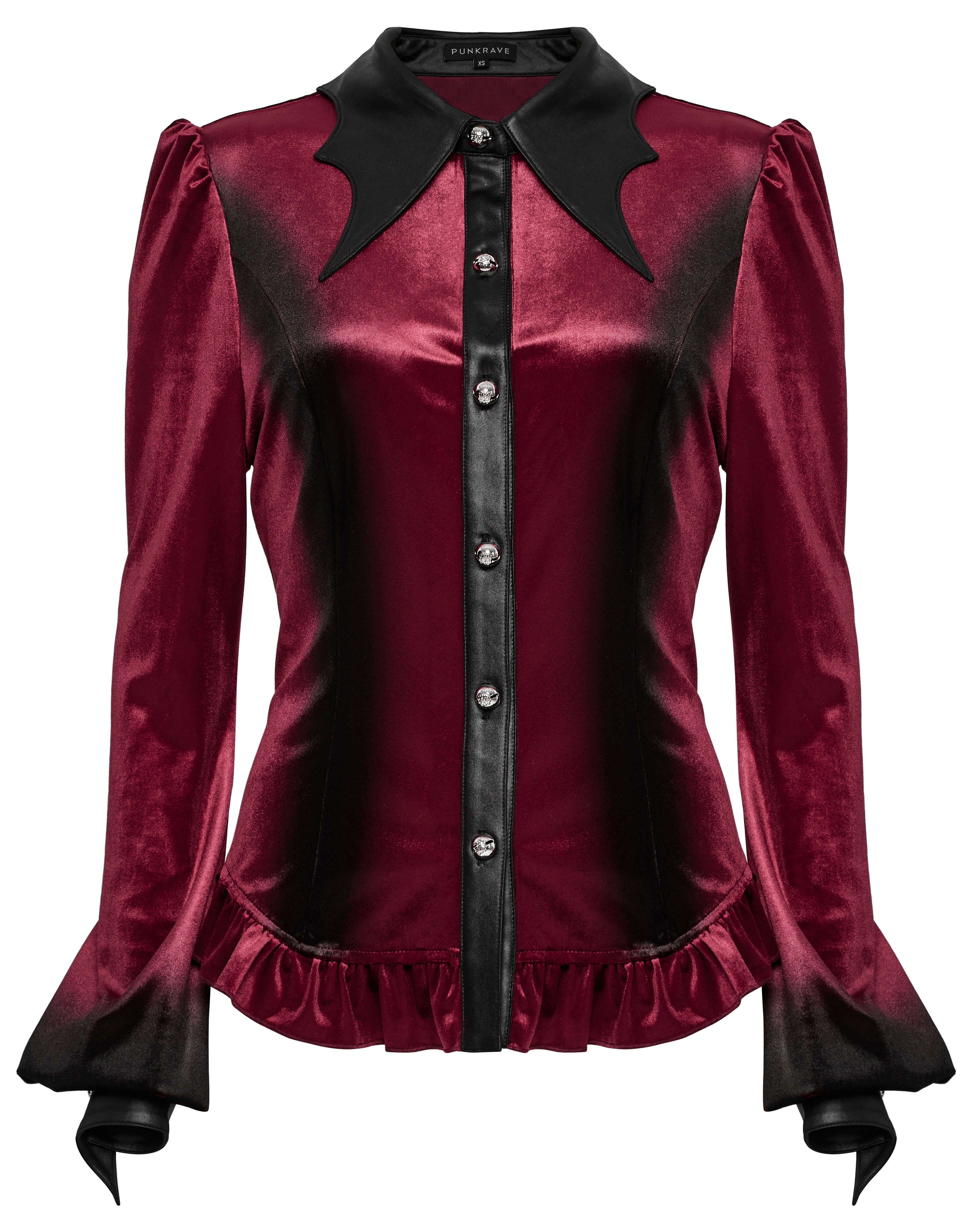 Punk Rave Fawn Gradient Printed Shirt in Red - DevilGothic DevilGothic