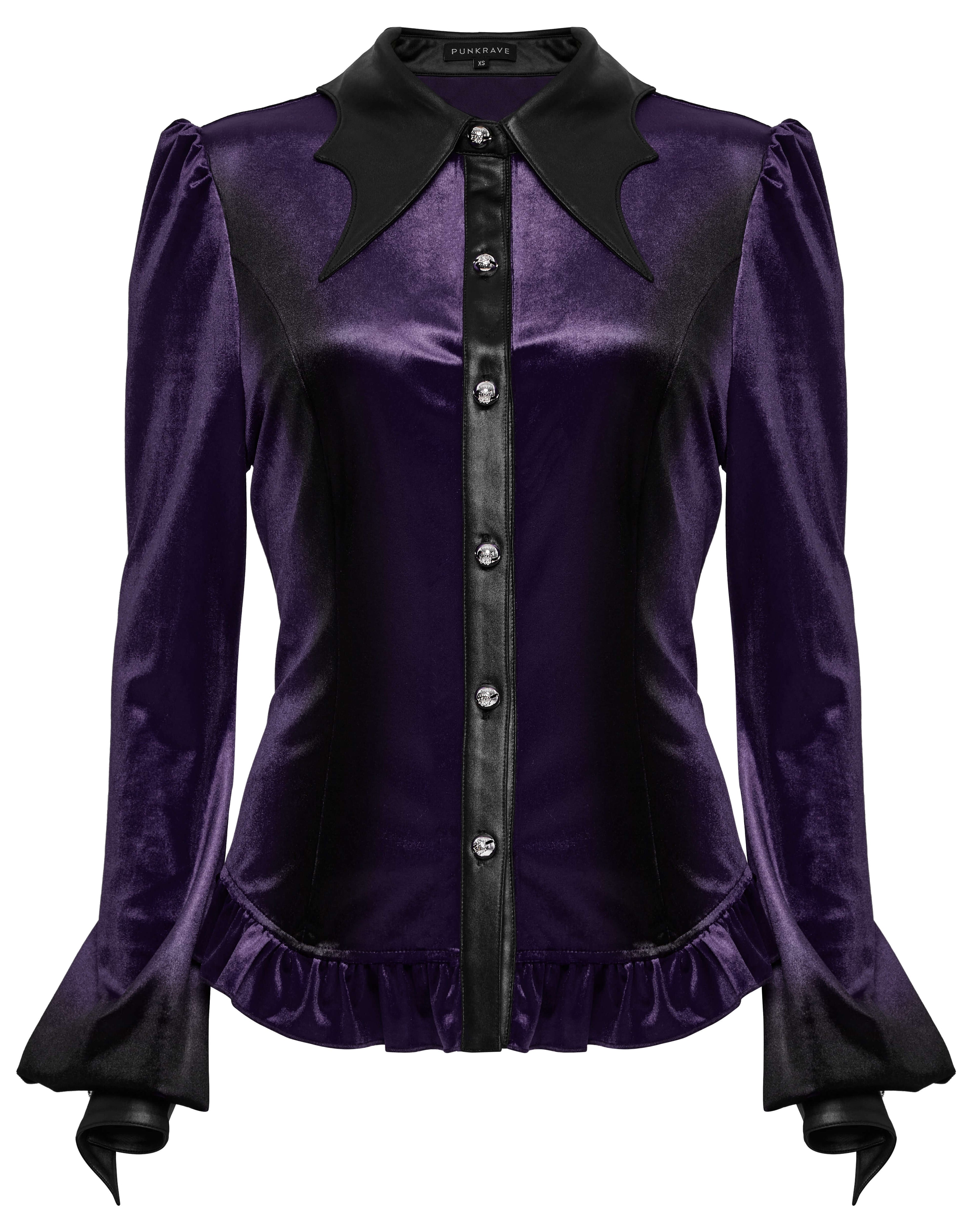 Punk Rave Fawn Gradient Printed Shirt in Violet - DevilGothic DevilGothic