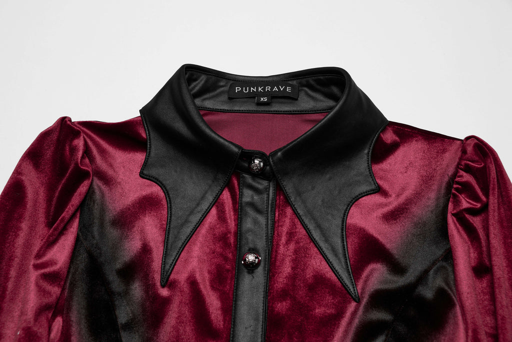 Punk Rave Fawn Gradient Printed Shirt in Red - DevilGothic DevilGothic