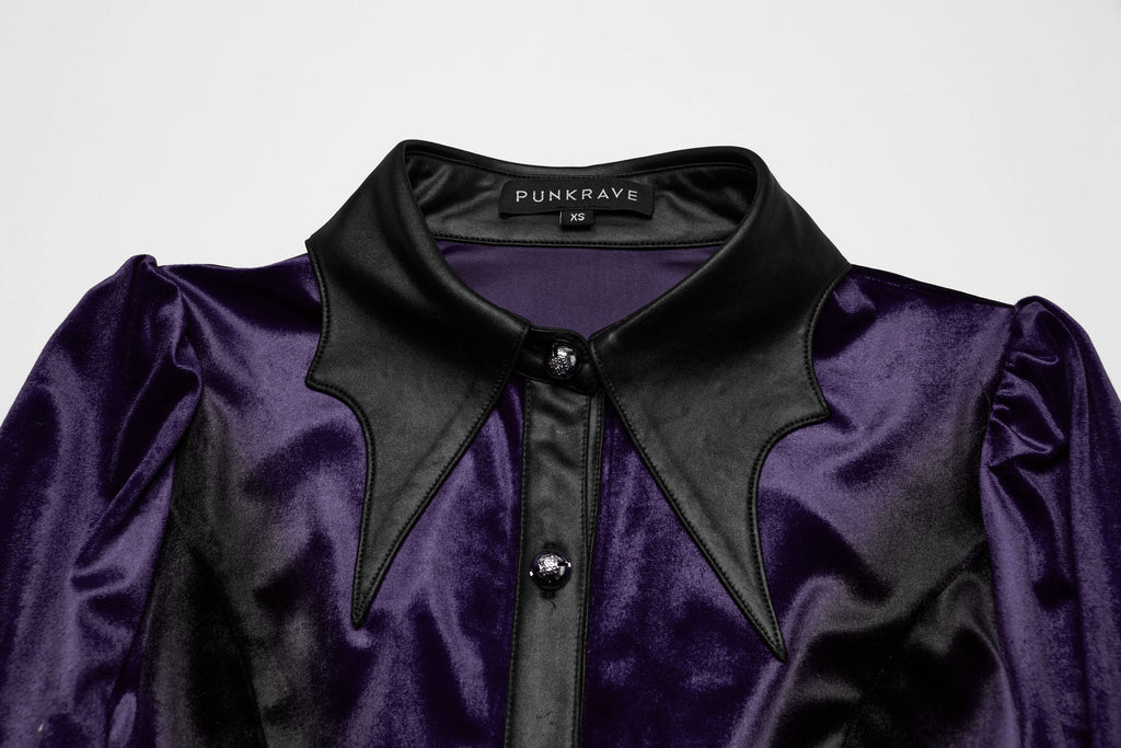 Punk Rave Fawn Gradient Printed Shirt in Violet - DevilGothic DevilGothic