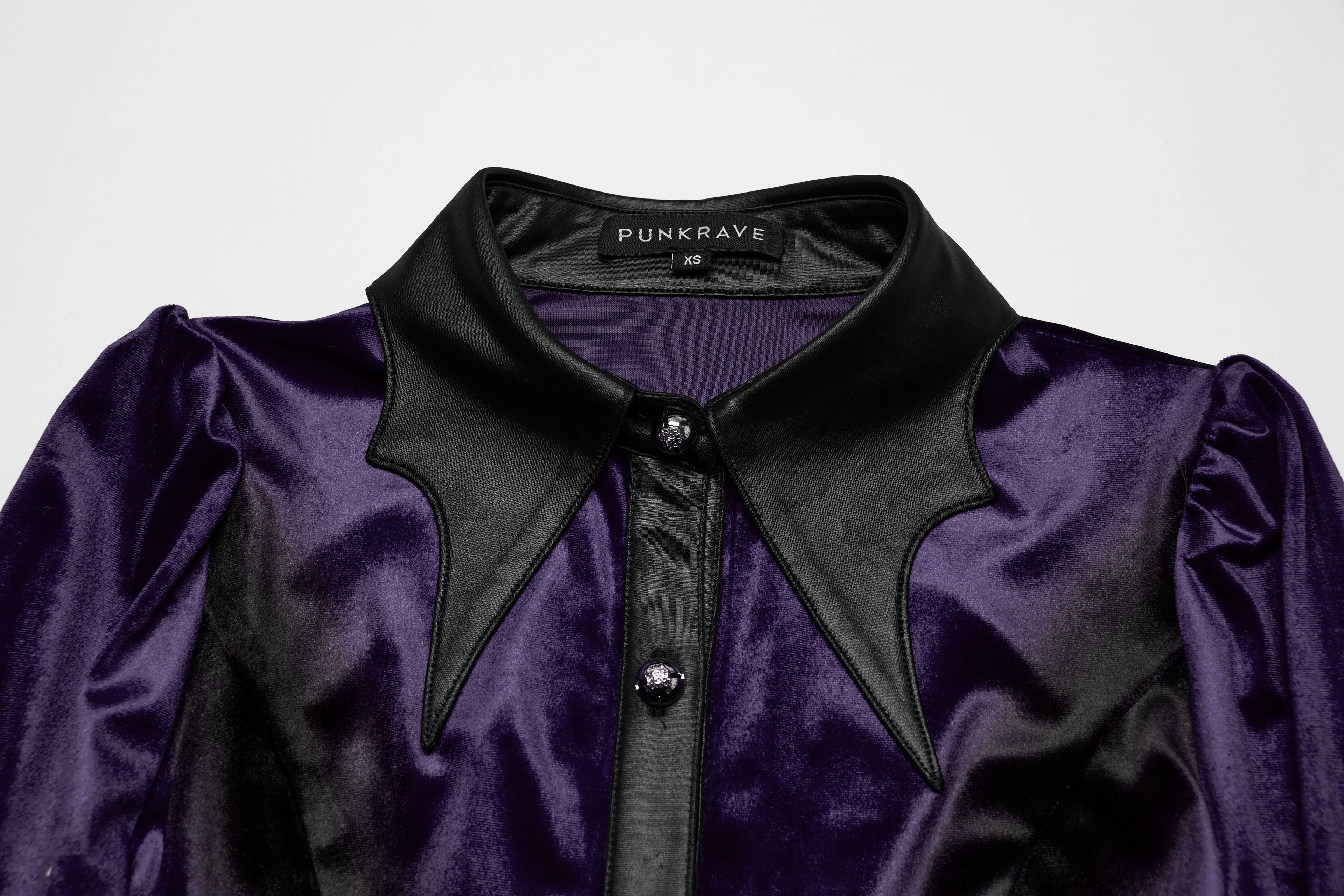 Punk Rave Fawn Gradient Printed Shirt in Violet - DevilGothic DevilGothic