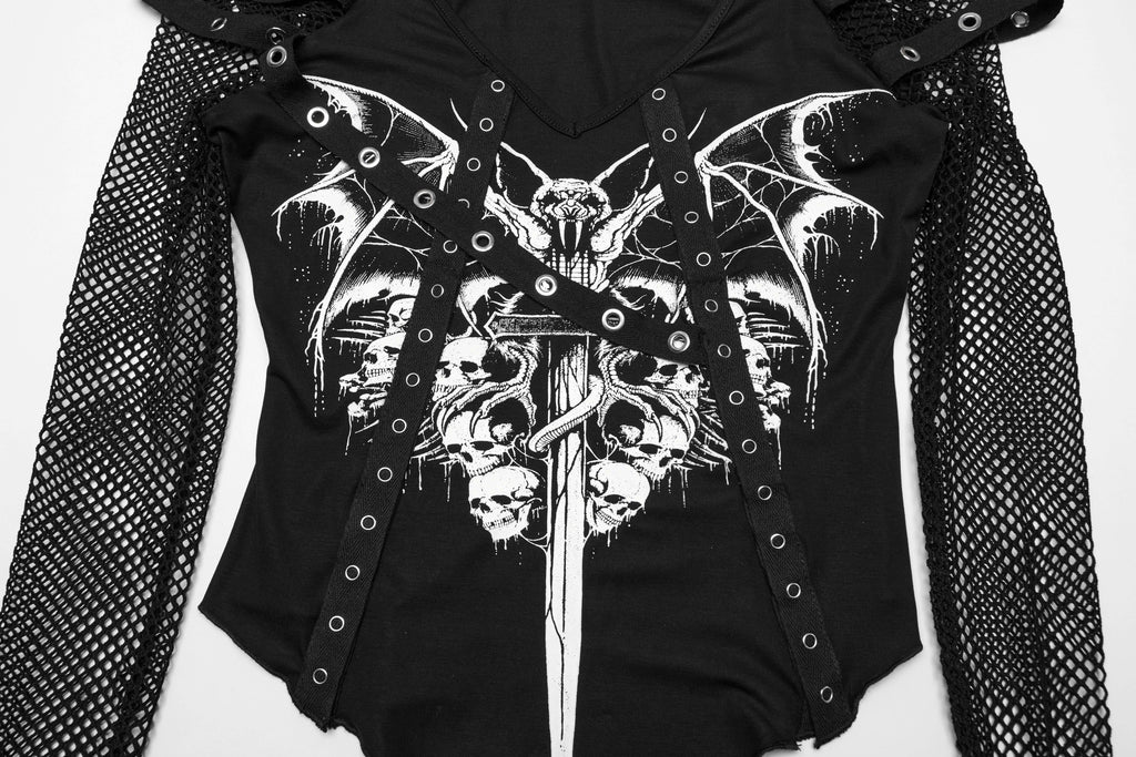 Punk Rave Vonda Printed T-Shirt - DevilGothic DevilGothic