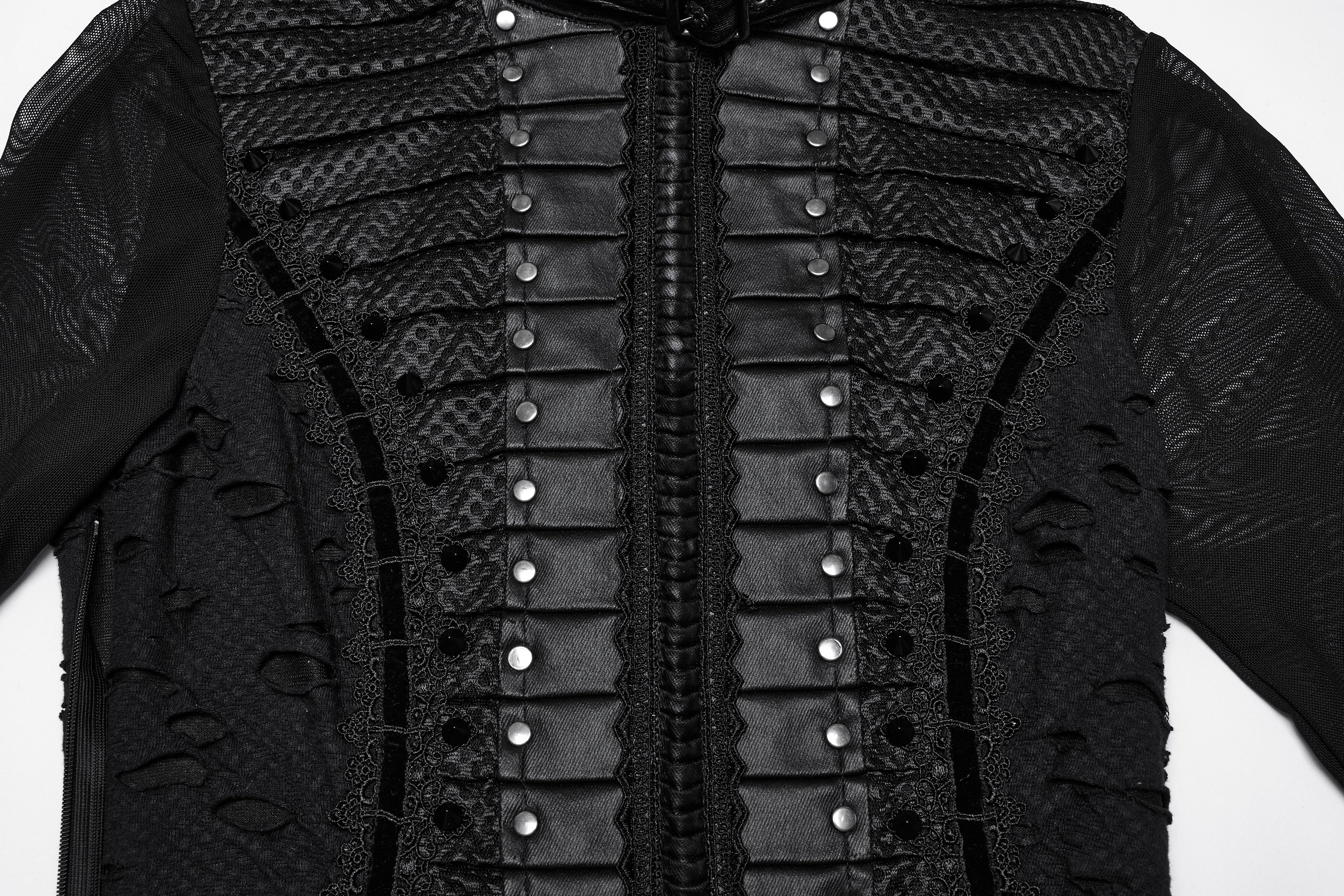 Punk Rave Seraphine Spinal Lace Panel Maxi Dress In Black - DevilGothic DevilGothic