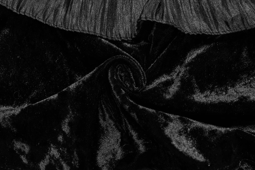 Punk Rave Elysia Velvet Ruffle Goth Shawl In Black - DevilGothic DevilGothic