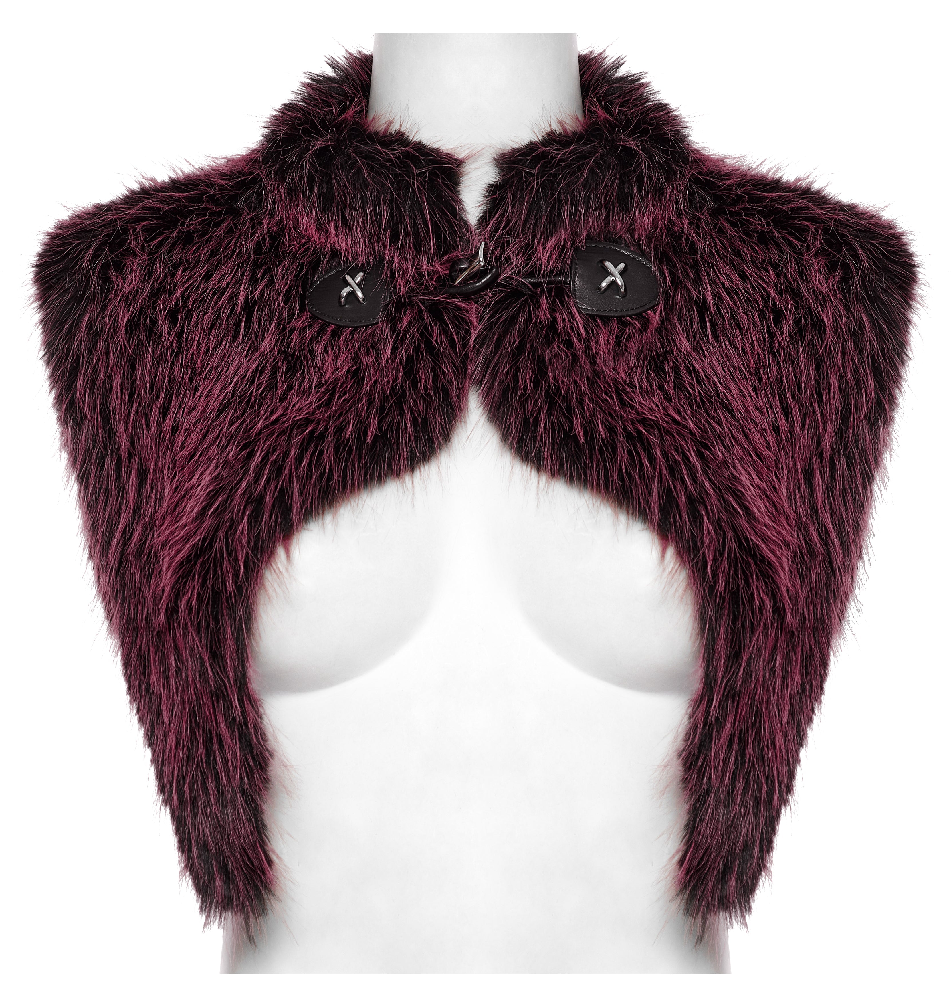 Punk Rave Lilith Gradient Devil Fur Shawl in Crimson - DevilGothic DevilGothic