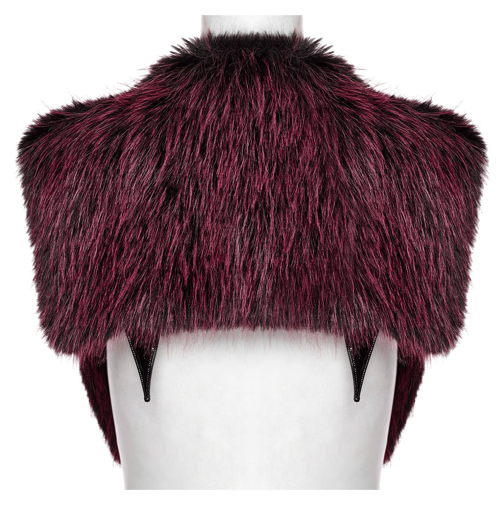 Punk Rave Lilith Gradient Devil Fur Shawl in Crimson - DevilGothic DevilGothic