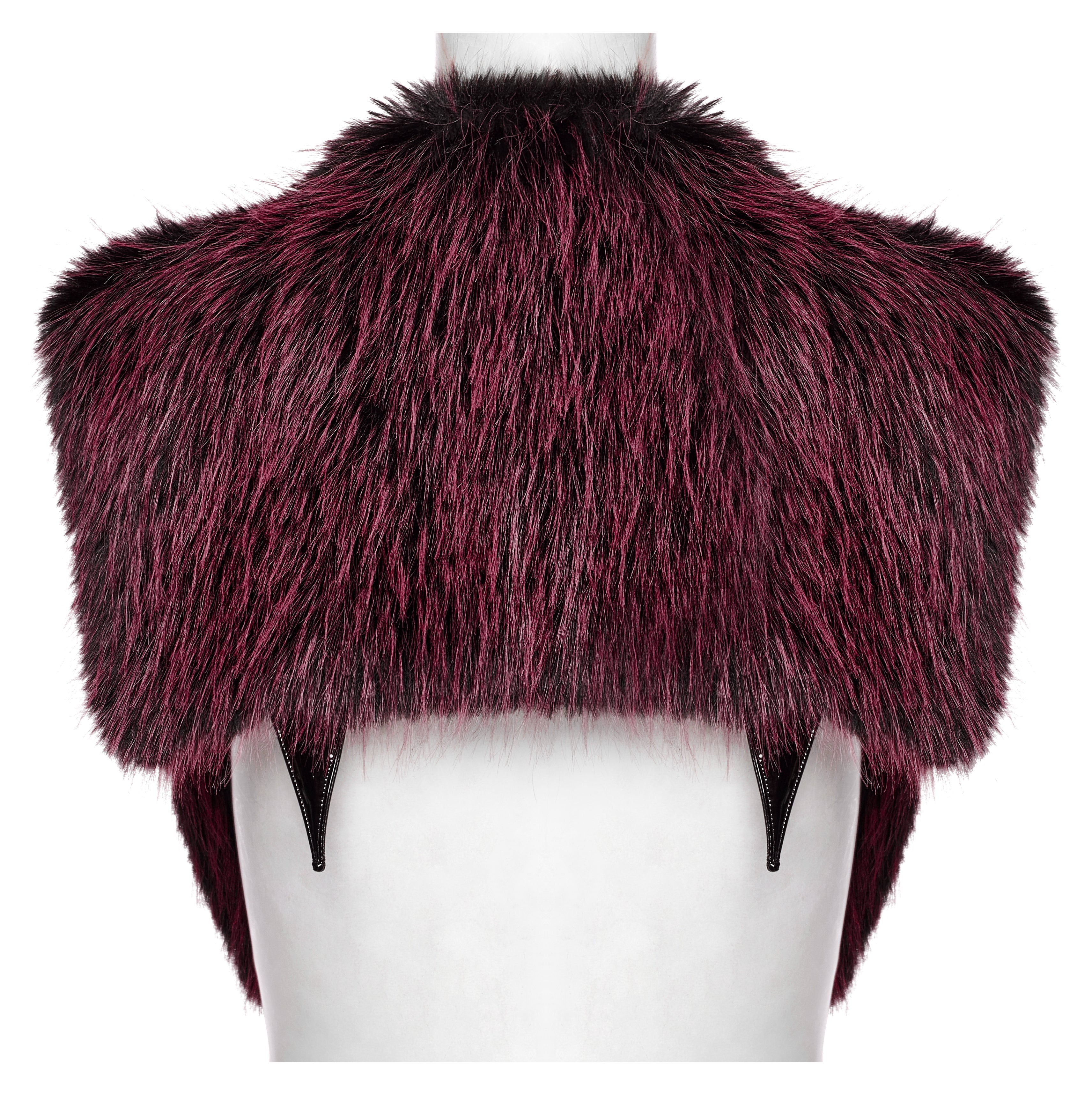 Punk Rave Lilith Gradient Devil Fur Shawl in Crimson - DevilGothic DevilGothic