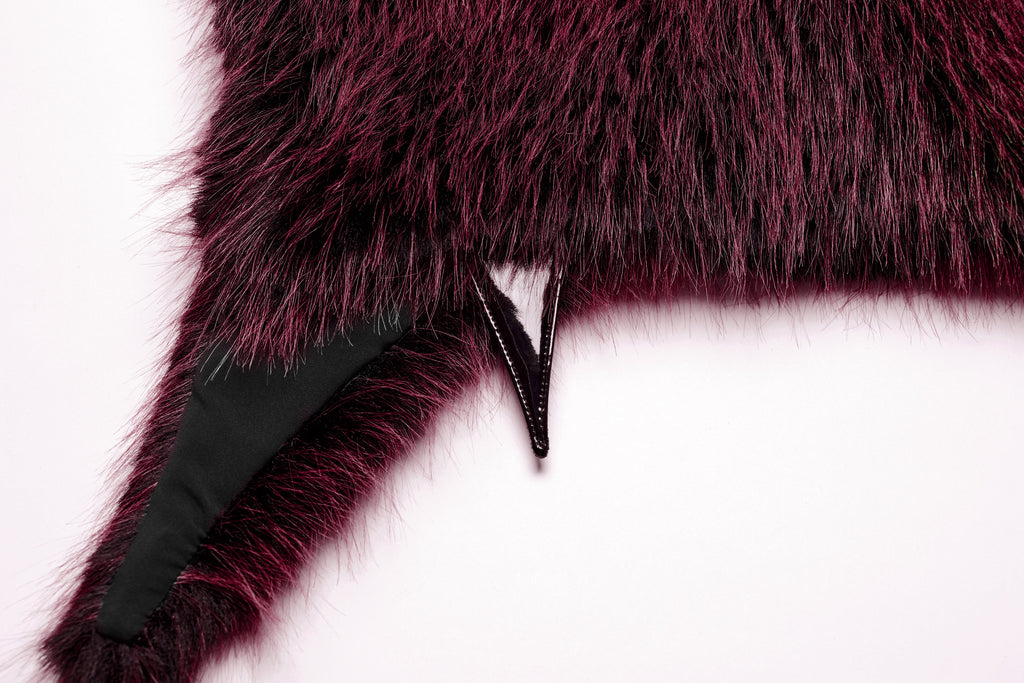 Punk Rave Lilith Gradient Devil Fur Shawl in Crimson - DevilGothic DevilGothic