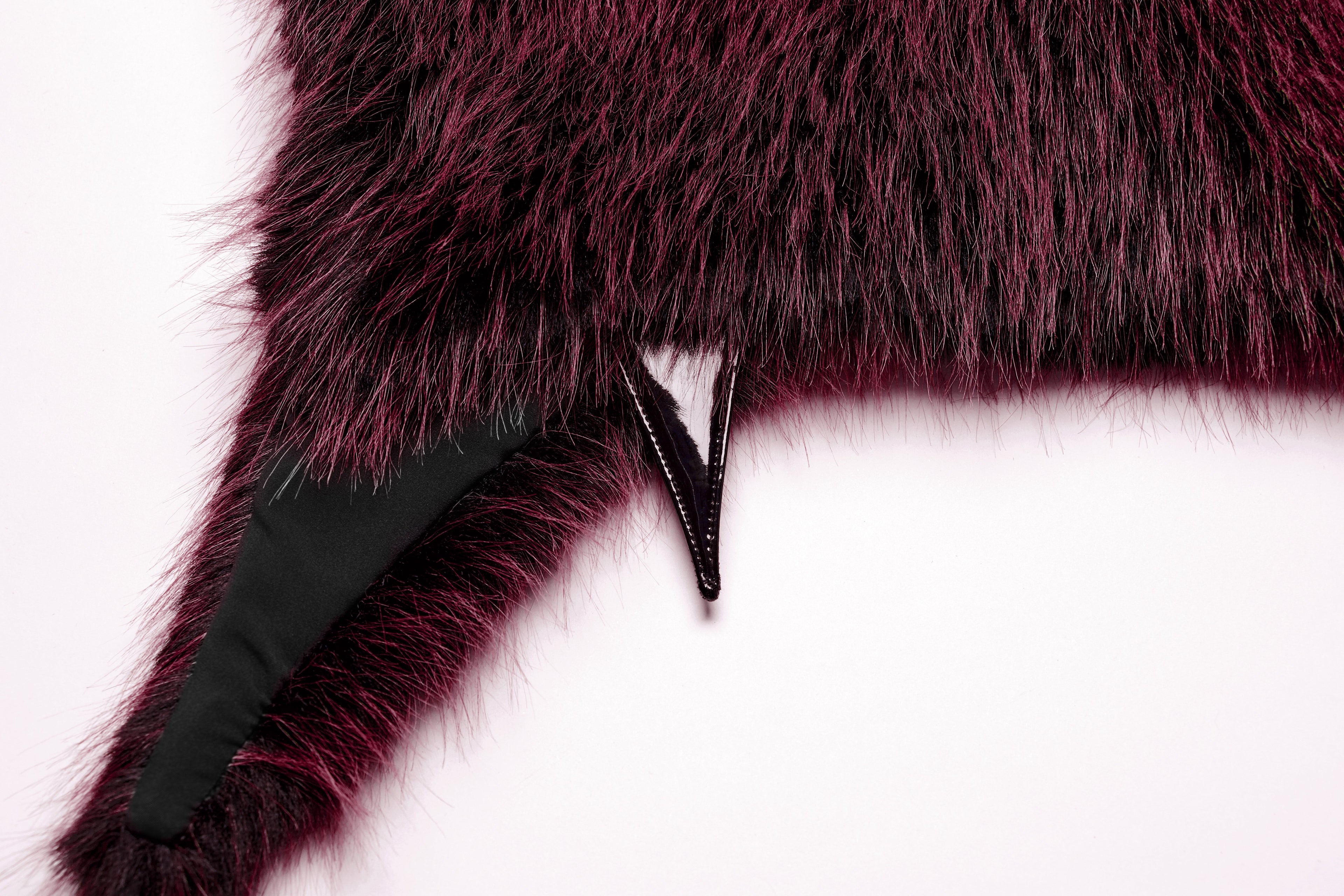 Punk Rave Lilith Gradient Devil Fur Shawl in Crimson - DevilGothic DevilGothic