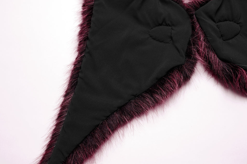 Punk Rave Lilith Gradient Devil Fur Shawl in Crimson - DevilGothic DevilGothic