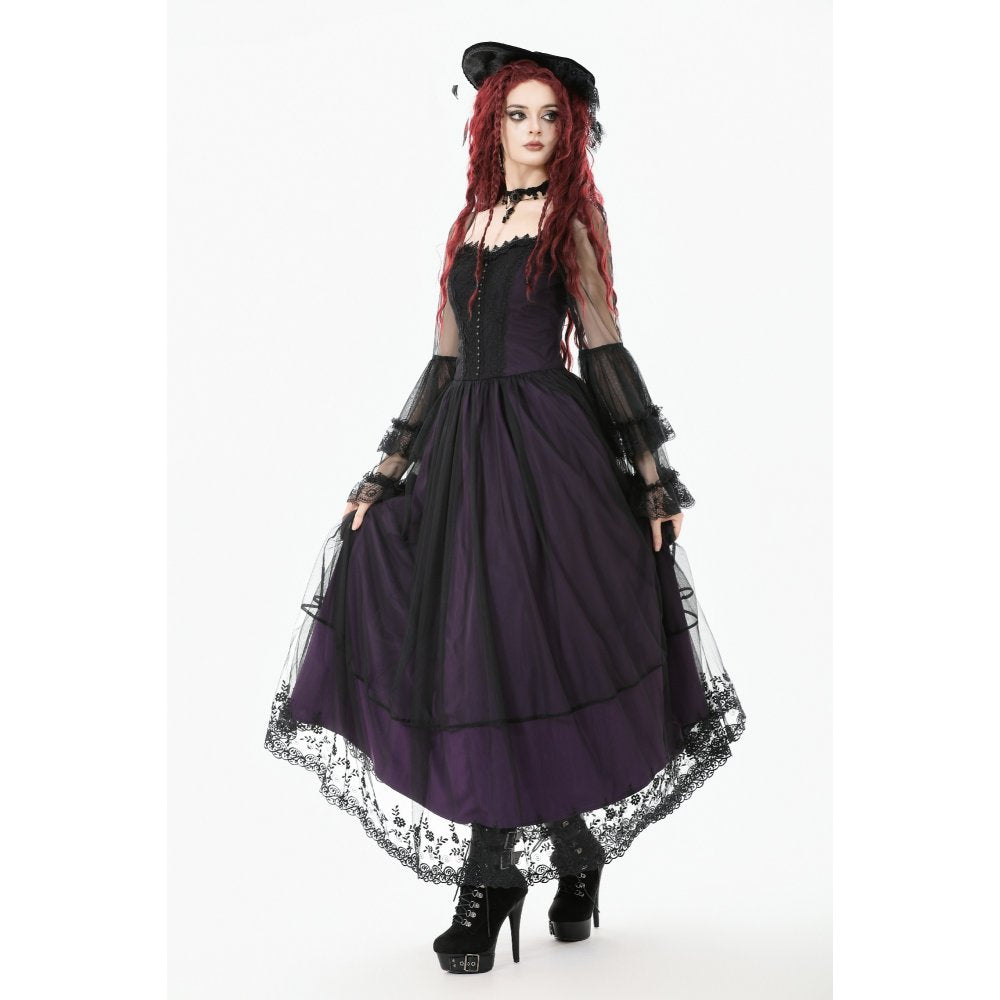 Dark in Love Lilith Bell Sleeve Gothic Maxi Dress - DevilGothic DevilGothic