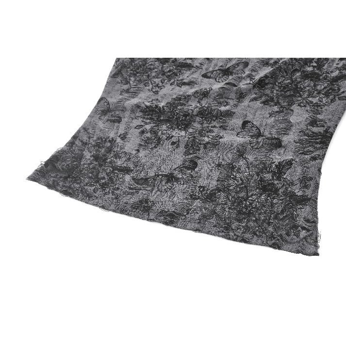 Dark in Love Shredded Butterfly Print Halter Goth Top In Grey - DevilGothic DevilGothic
