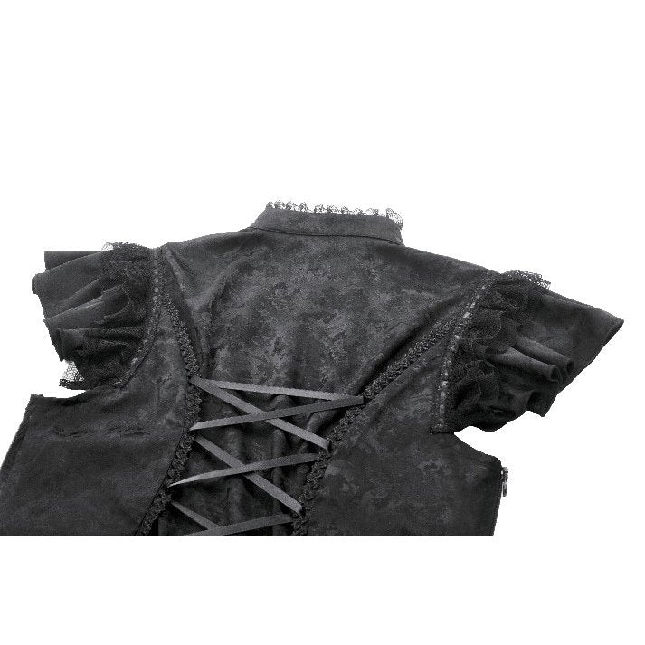 Dark in Love Seraphine Lace Shoulder Goth Top - DevilGothic DevilGothic