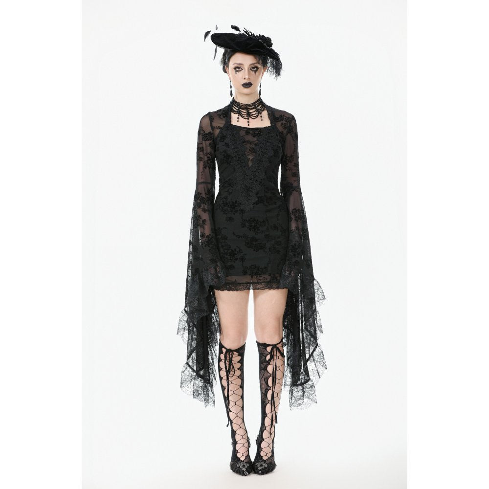 Dark In Love Minerva Bell Sleeve Lace Dress - DevilGothic DevilGothic