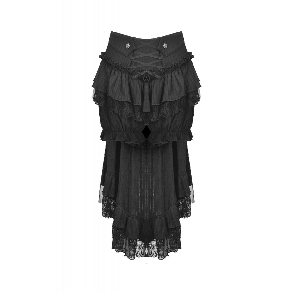 Dark in Love Cordelia Gothic High-Low Layered Skort - DevilGothic DevilGothic