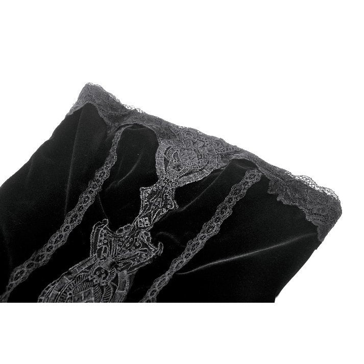 Dark in Love Vampiress Royal Velvet and Lace Maxi Dress - DevilGothic DevilGothic