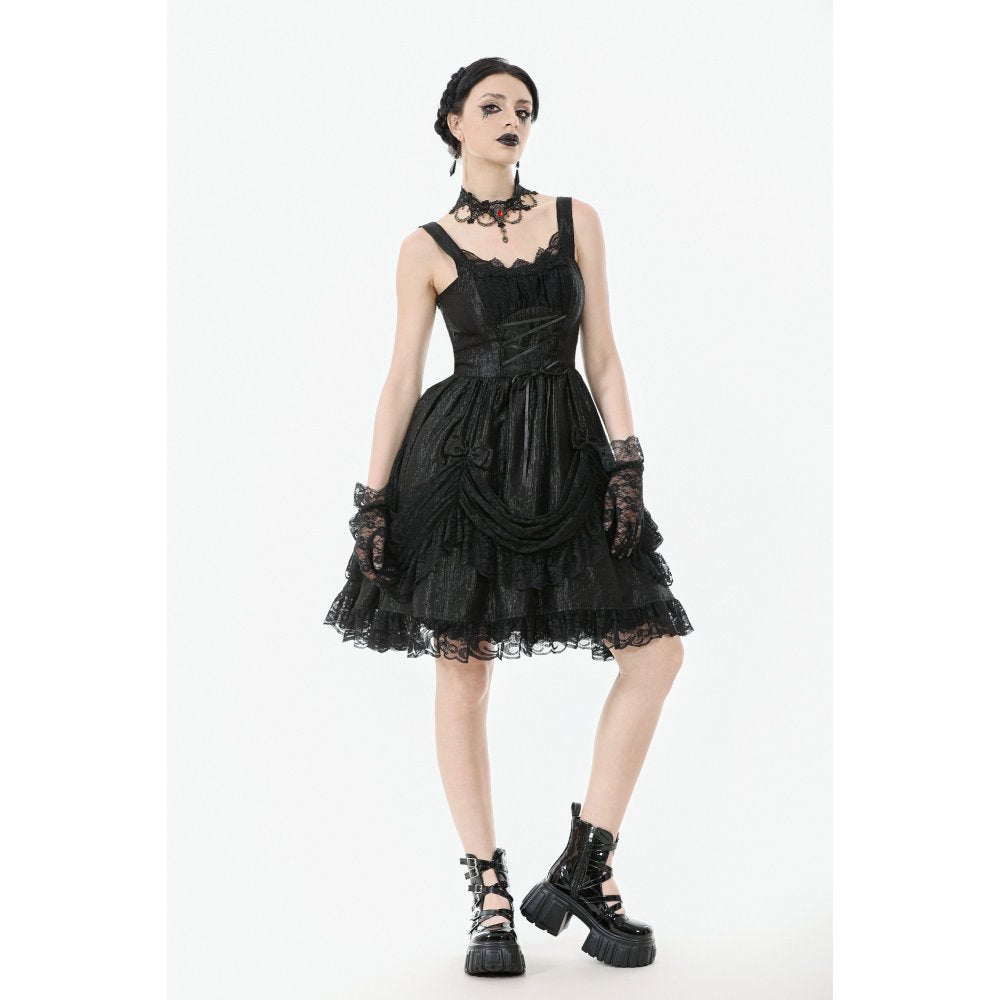 Dark in Love Shadow Lament Ruched Lolita Dress - DevilGothic DevilGothic