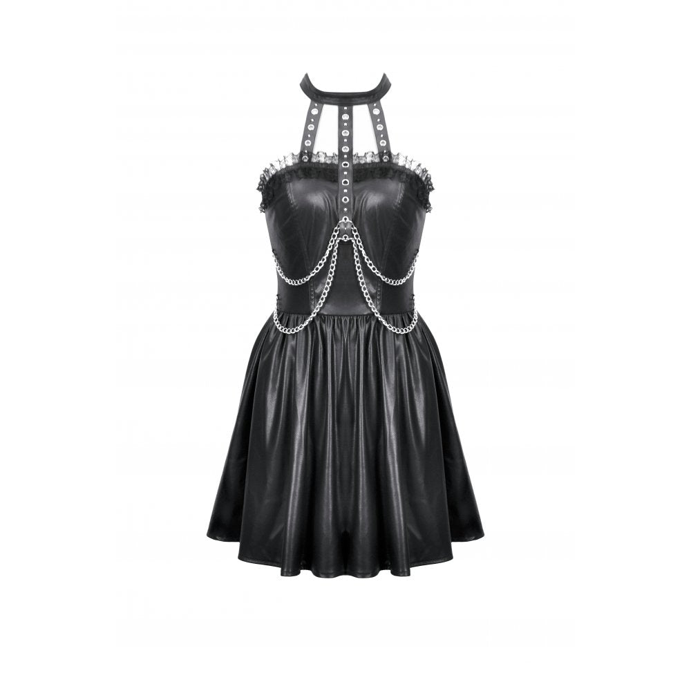 Dark in Love Valentina Red Velvet Mesh Panel Goth Dress - DevilGothic DevilGothic